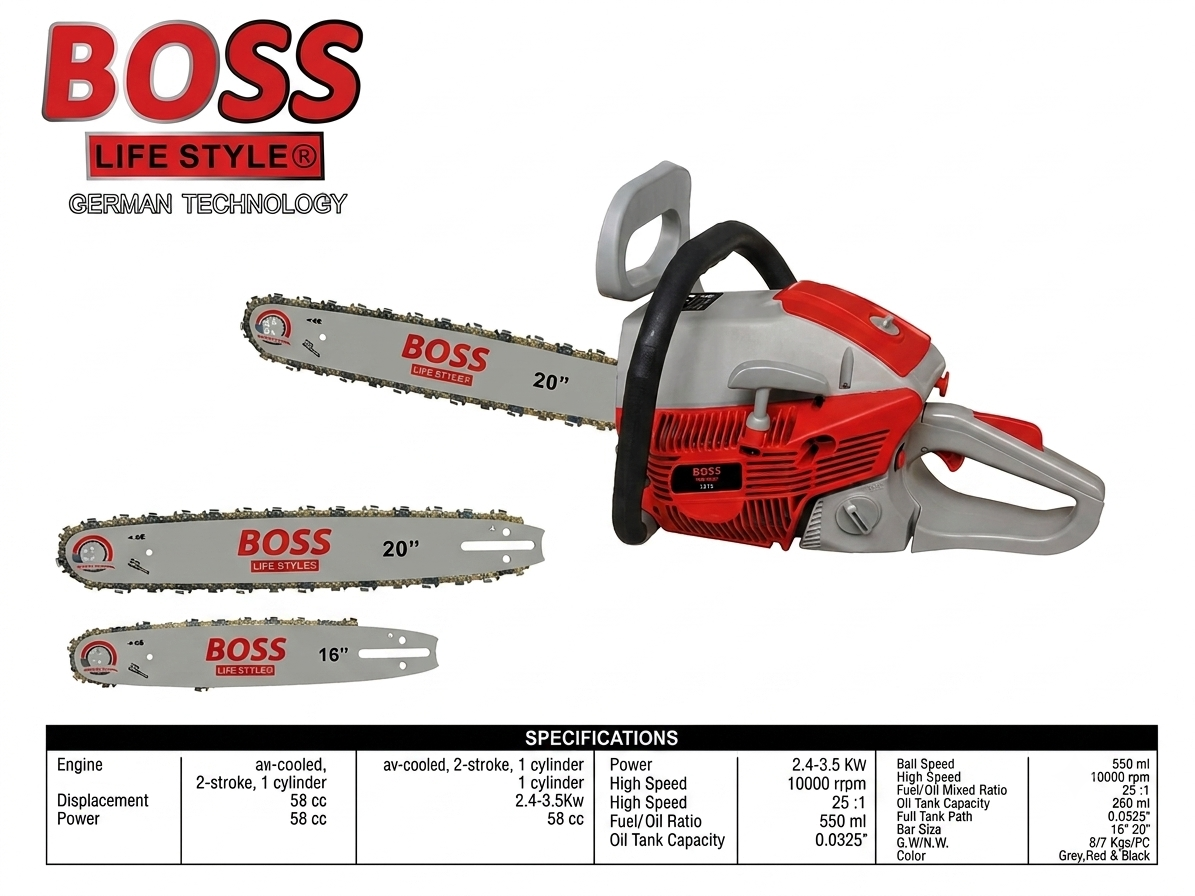 BOSS Gasoline Chain Saw – Model 273-6 Power