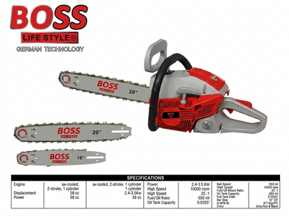 BOSS Gasoline Chain Saw – Model 273-6 Power